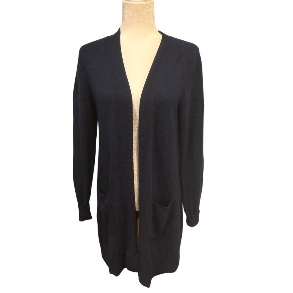 Goat cashmere cardigan sweater womens size large blue pockets casual classic